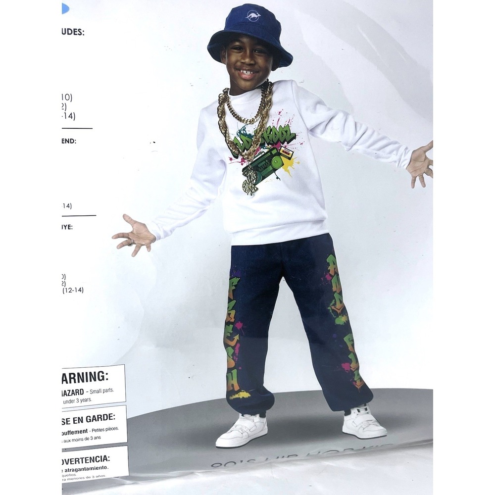 California Costumes Boys 90s Hip Hop Kid Costume M 8-10 Halloween 3 Piece NWT